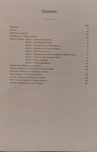 Planning Open Pit Mines: Proceedings of the Symposium on the Theoretical Background to the Planning of Open Pit Mines with Special Reference to Slope Stability