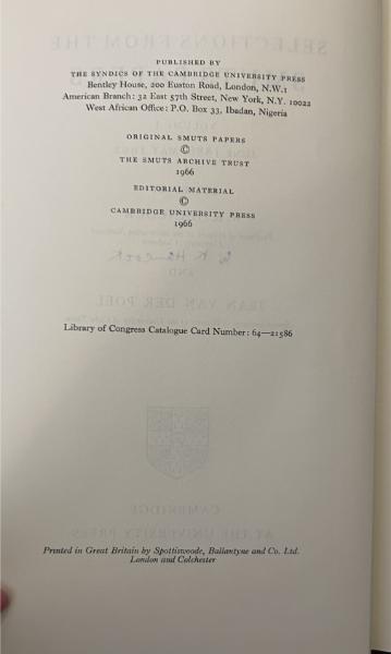 Selections from the Smuts Papers (4 volumes)