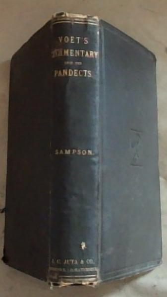 Image for Commentary upon the Pandects - Books IV, V, VI, IX, X Commentary upon the Pandects - Books IV, V, VI, IX, X