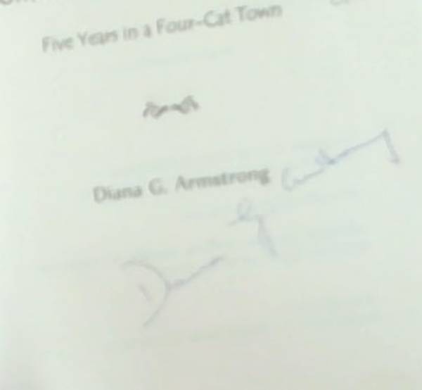 Somewhere South of Tuscany: Five Years In a Four-Cat Town (Signed and Inscribed by Diana Armstrong)