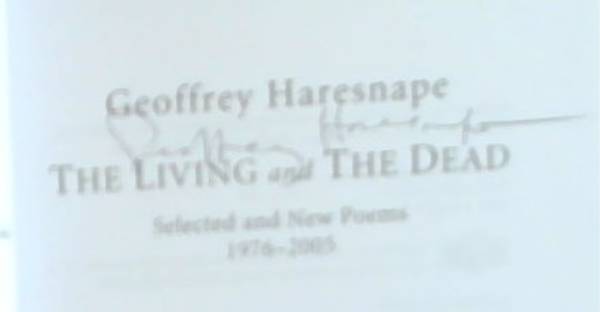 Living and the Dead Selected and New Poems (Signed and Inscribed by the Author Geoffrey Haresnape)