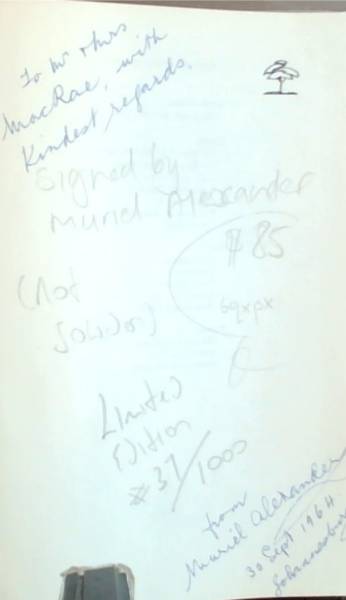 Both Sides Of The Mask: The World Of Muriel Alexander (Signed by the subject Muriel Alexander)