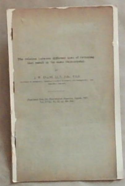 Publications Of The Mineralogical Society: Reprinted from Mineralogical Magazine August 1918. Volume XVIII No 85,pp.224-243 - The Relation Between Different Laws of Twinnings That Result In the Same Twin-Crystal: Lecturer in Petrology Imperial College of Science and Technology and Birkbeck College (