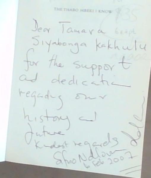 The Thabo Mbeki I Know (Signed and Warmly Inscribed by Sifo Mxolisi Ndlovu)