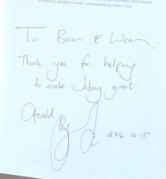Johannesburg Ten Ahead (Signed by the Author)