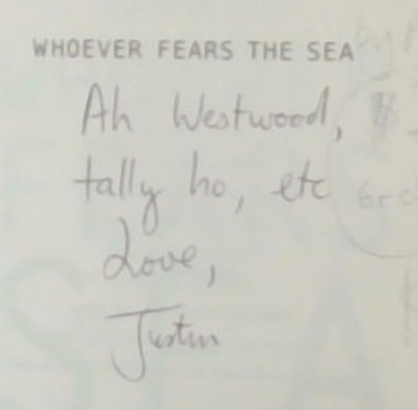 Whoever Fears the Sea: A Novel (Signed and Inscribed by the Author Justin Fox)
