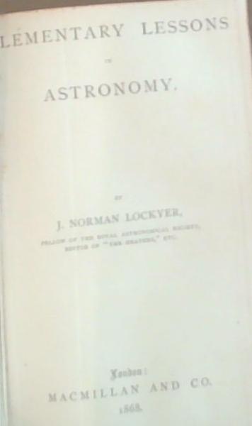 Elementary Lessons In Astronomy