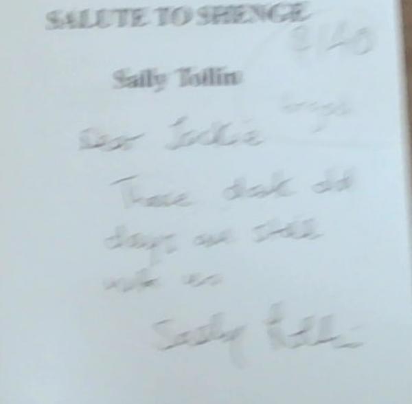 Salute to Shenge (Signed and Inscribed by the Author Sally Tollin)