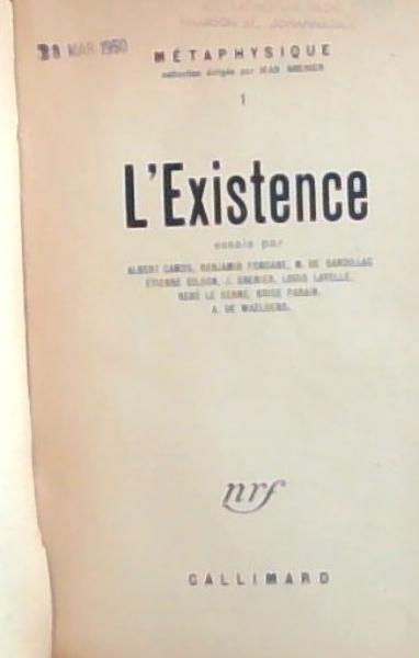 Image for L'EXISTENCE L'EXISTENCE