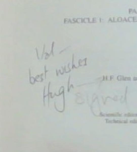 Flora of Southern Africa Volume 5 , Part 1 Fascicle 1 : Aloaceae (Signed by Glen H.F.)