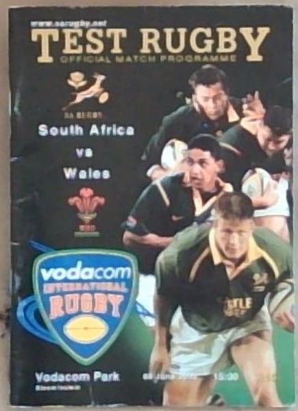Test Rugby Official Match Programme: South Africa vs Wales Vodacom Park Bloemfontein 8 june 2002