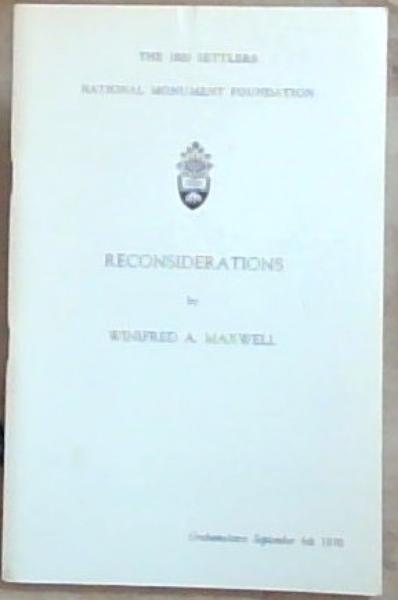 Image for RECONSIDERATIONS (Signed by the Author) RECONSIDERATIONS (Signed by the Author)