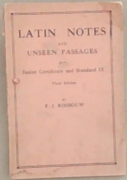 Latin Notes and Unseen Passages for Junior Certificate and standard 9