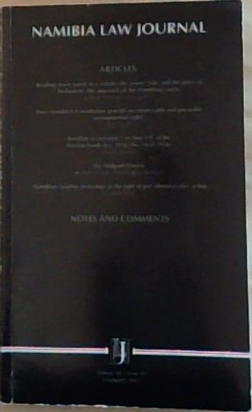 Namibia Law Journal, Volume 04-Issue 01 January 2012
