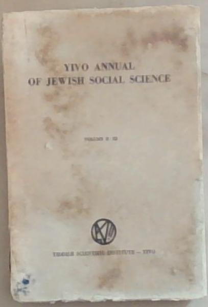 Yivo Annual of Jewish Social Science Volume II to III