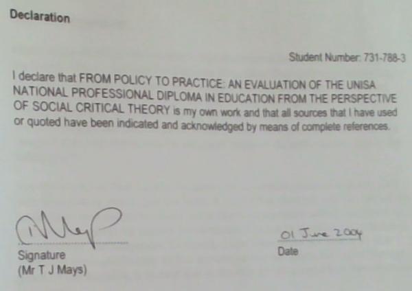 From Policy to Practice: An Evaluation of the UNISA National Professional Diploma in Education from the Perspective of Social Critical Theory