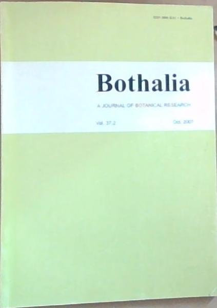 Bothalia: A Journal of Botanical Research Volume 37 Number 2